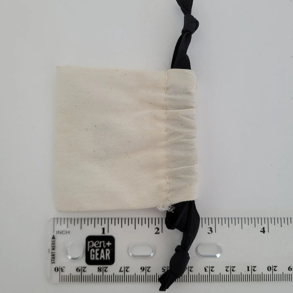 Vivienne Westwood Small Jewelry Dust Bag Cream Canvas Orb Logo Drawstring Pouch